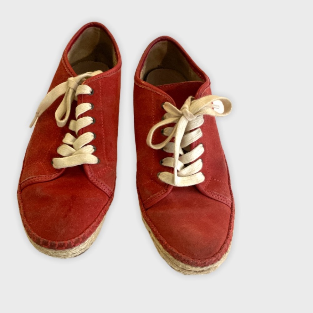 rag & bone red suede espadrille sneakers, size 37